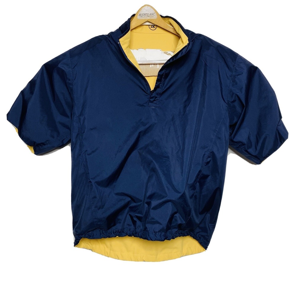 Zero Restriction Blue & Yellow Reversible Waterproof Poly S/S 1/4 Zip Pullover M